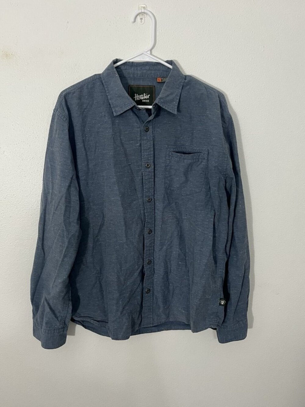 Howler Brothers Enfield Button Up Shirt Blue Speckled Size Large Cotton Blend